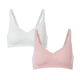 스킨온 여성 플렉시 브라 2매 - 핑크/라이트그레이, M 스킨온 여성 플렉시 브라 2매 - 핑크/라이트그레이, M