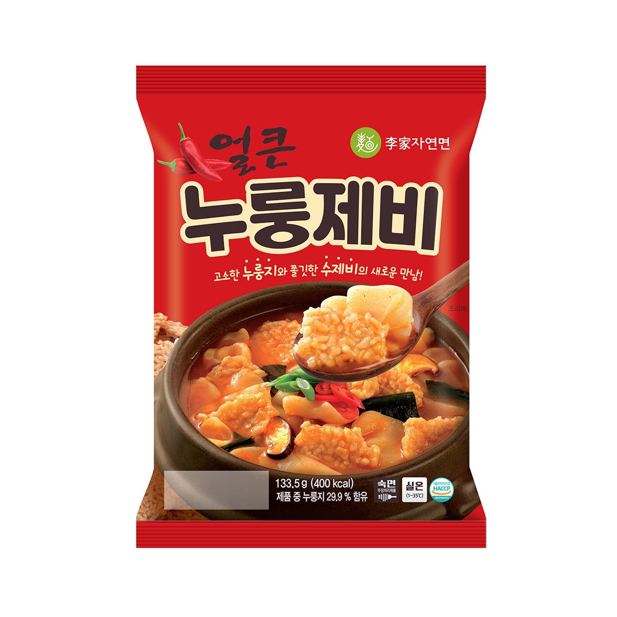 이가자연면 얼큰 누룽제비 133.5g x 6 x 2