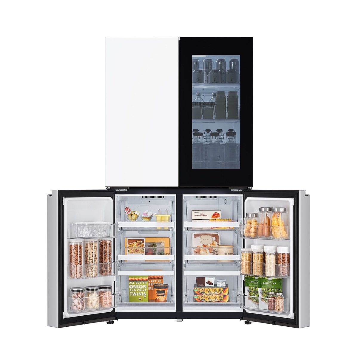 LG 오브제 노크온 냉장고 870L,메탈크림화이트&그레이