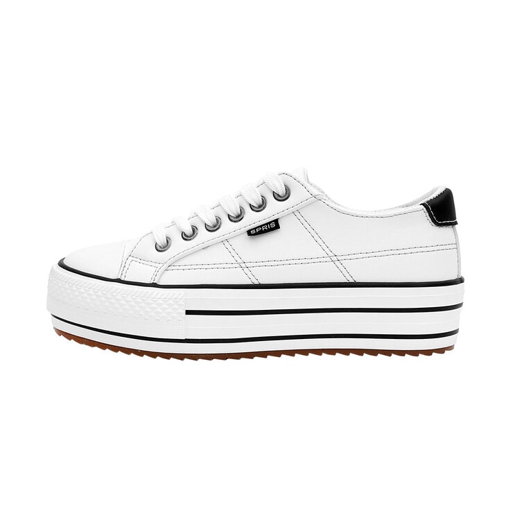 스프리스 여성 스티치 통굽 스니커즈 - 화이트, 225mm