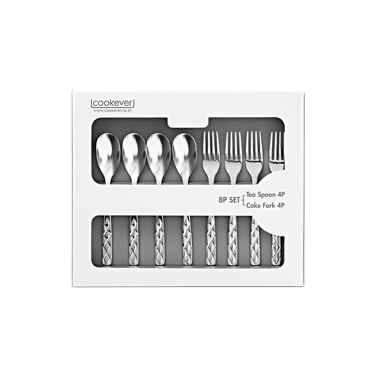 Cookever Stainless Steel Teaspoon & Fork Set 8P - Embo