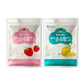 100%순수동결건조과일스낵 20g x 10팩(딸기,망고) 100%순수동결건조과일스낵 20g x 10팩(딸기,망고)