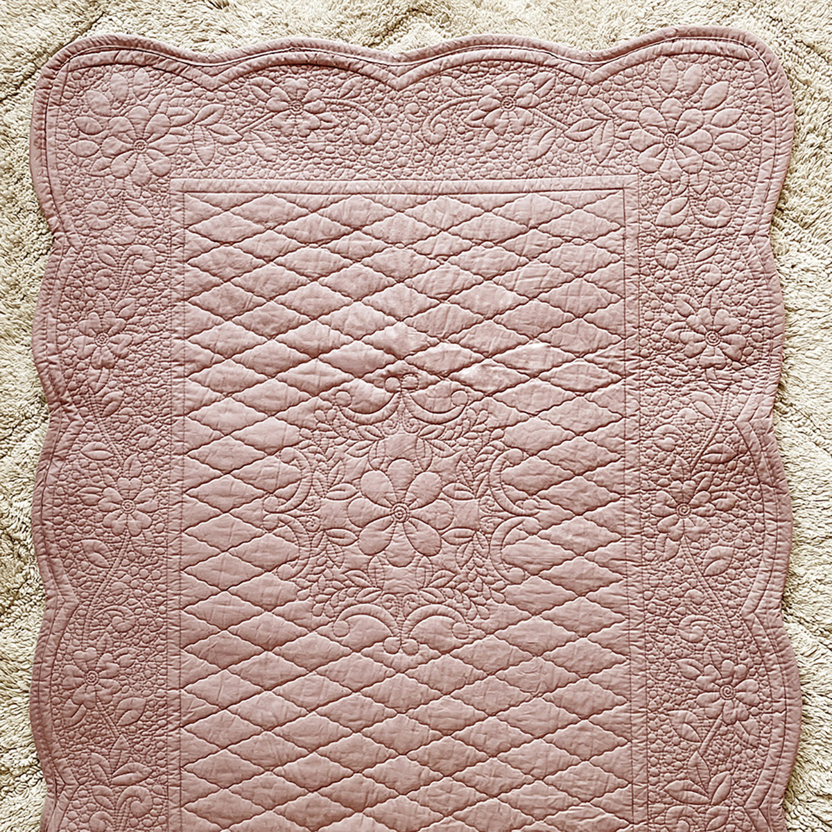 플로티나 피오니 면 소파 러그 70x240cm - 핑크B