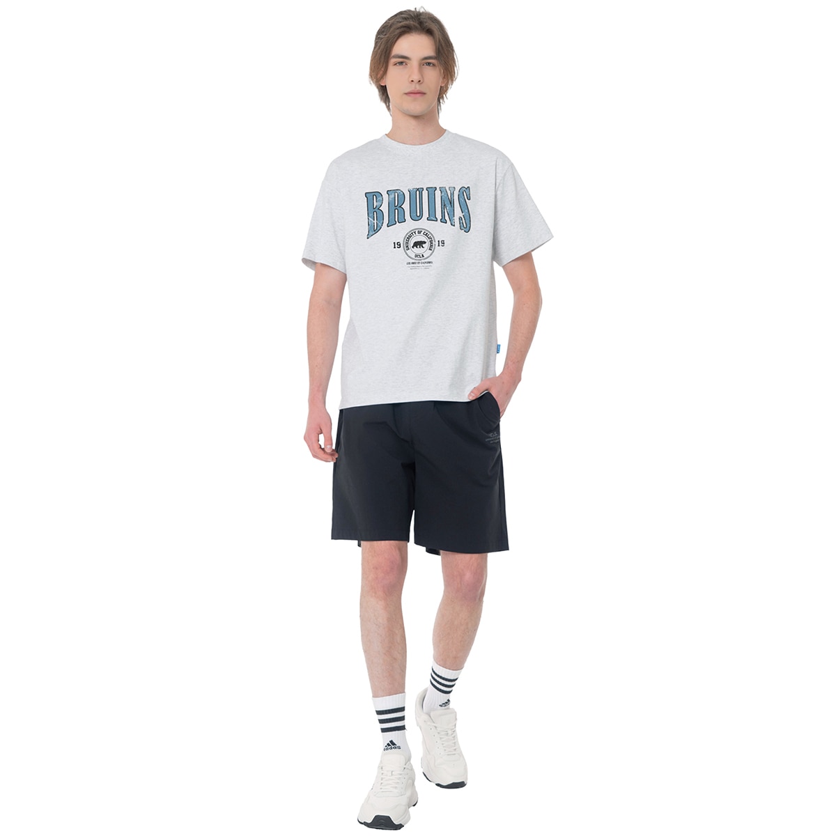 UCLA 성인 반소매 로고 티셔츠 - 라이트멜란지그레이