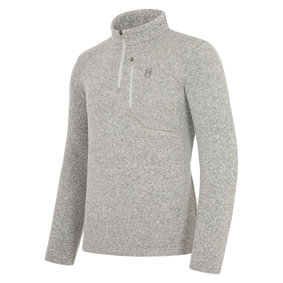밀레 남성 1/4 집업 스웨터 - 멜란지그레이