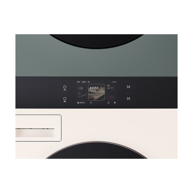엘지 오브제 AI 워시타워 세탁 23kg&건조 23kg 베이지 그린