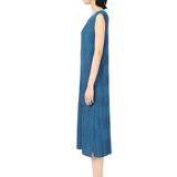요이츠 여성 민소매 드레스 - 블루 솔리드
