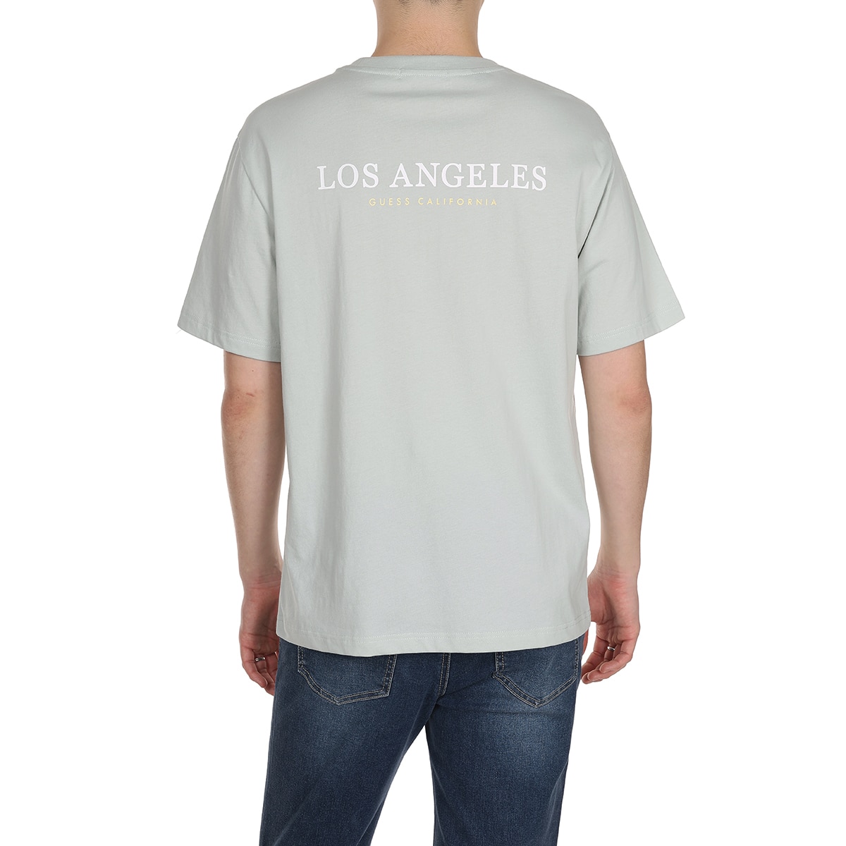 게스 남성 반소매 티셔츠 - 민트