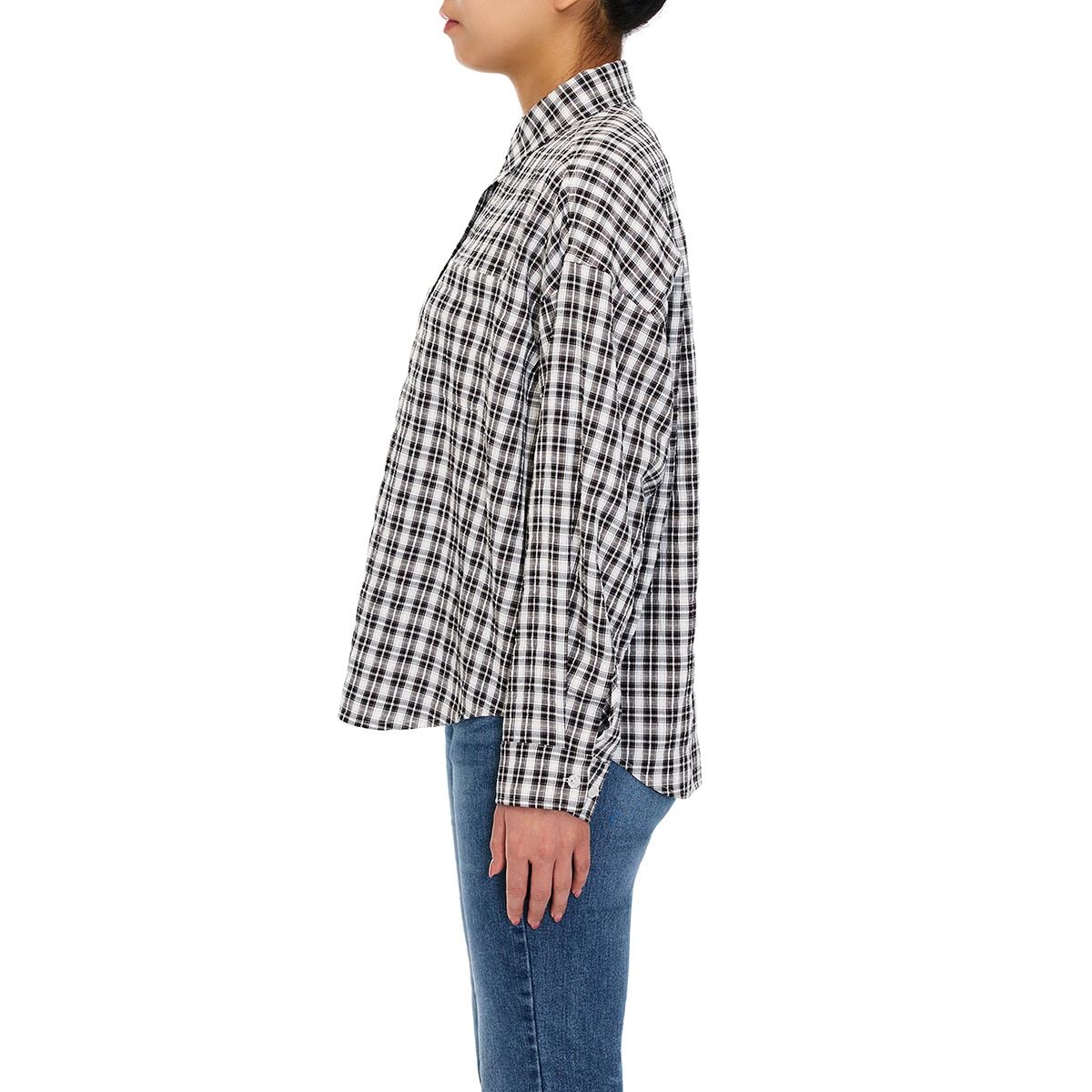 쥬시꾸뛰르 여성 체크 셔츠 - 블랙, M/L