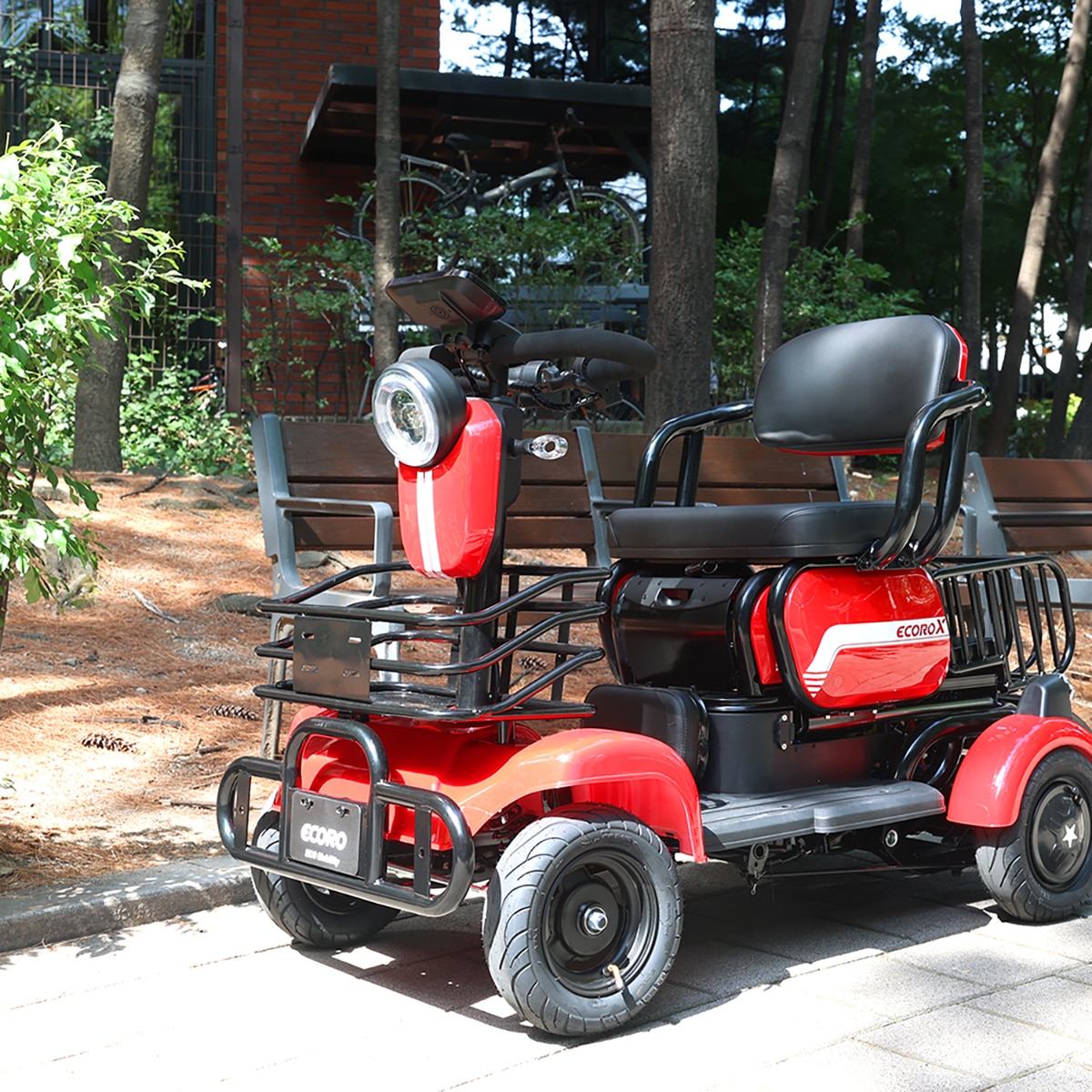 AU 테크 에코로 X 4륜 전동 스쿠터 - 레드