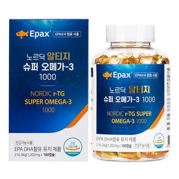 EPAX 노르딕 RTG 슈퍼 오메가3 ,1000/ 1,202mg x 180캡슐