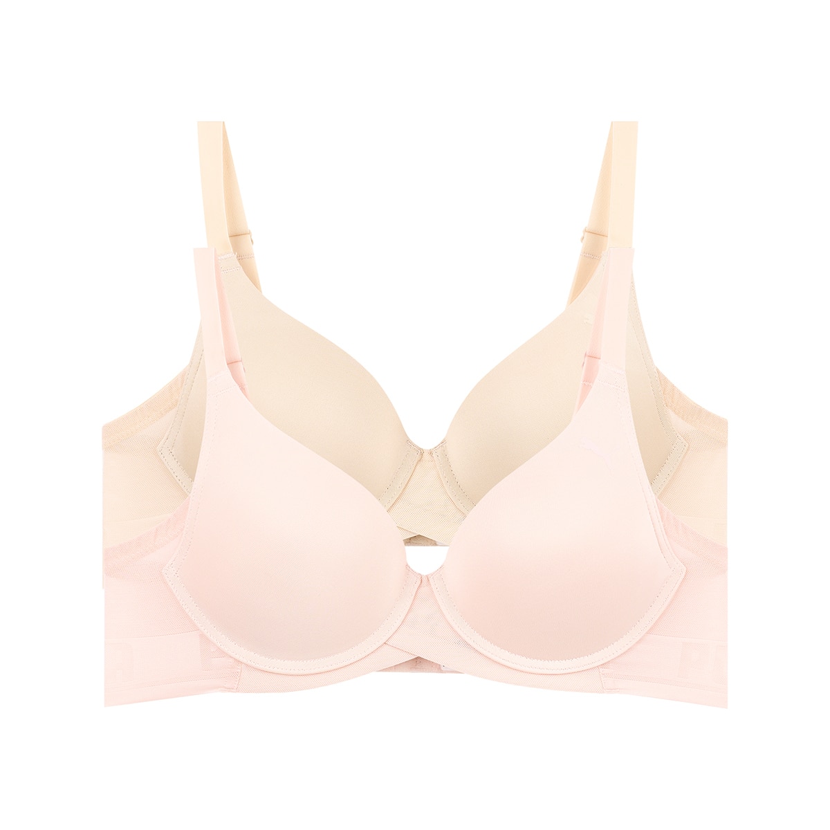 푸마 여성 로고 헴 브라 2매