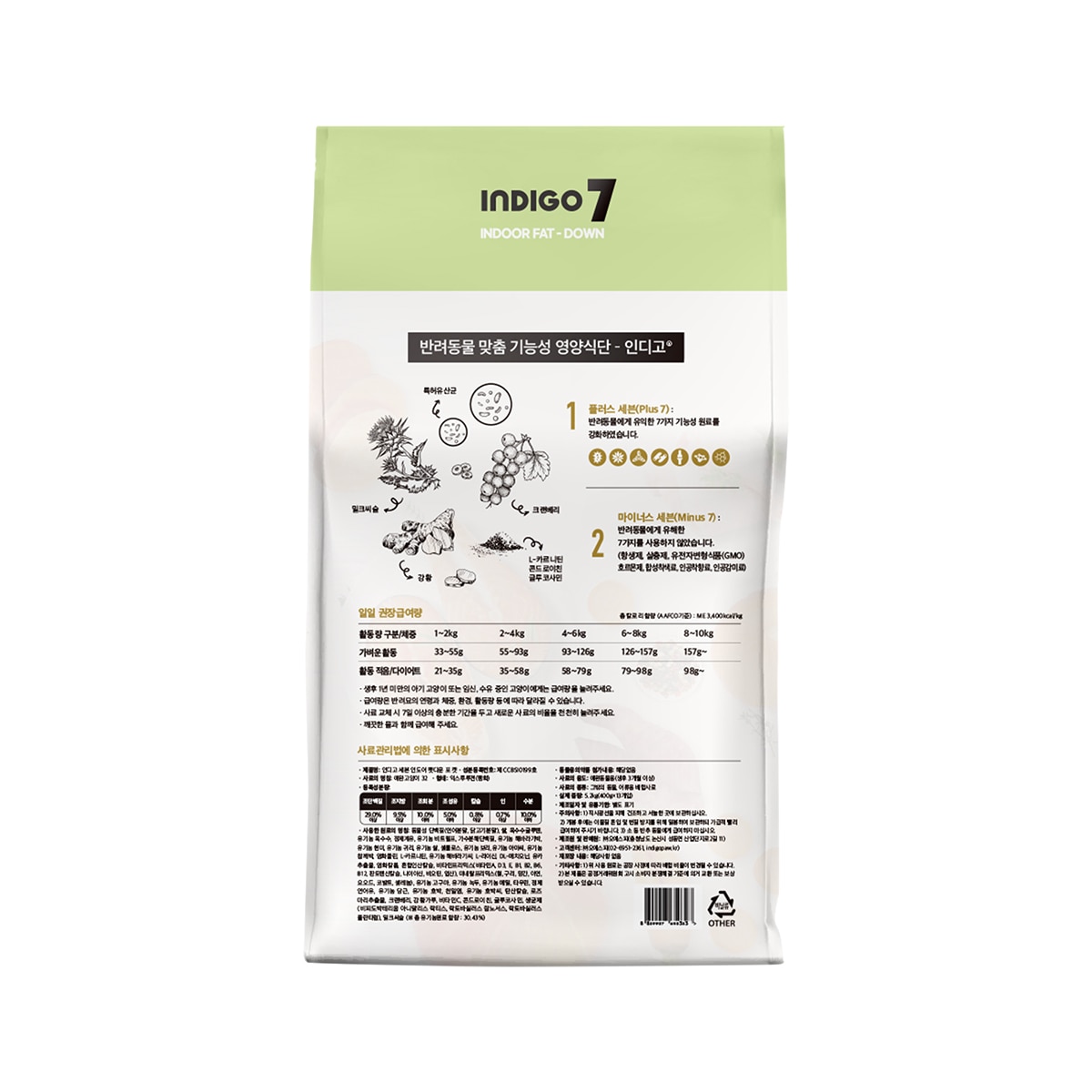 인디고 세븐 반려묘 사료 5.2kg - 팻다운