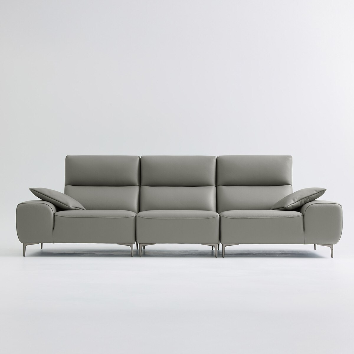 UND NA17 전체 천연 이태리 슈렁큰통가죽 4 인 소파 - 미스티그레이