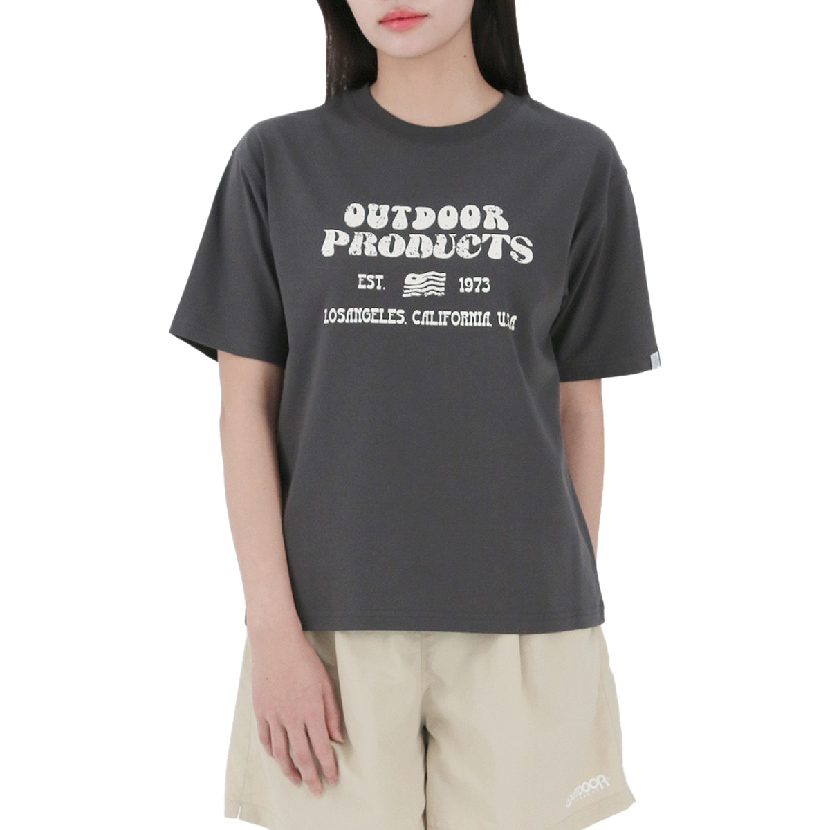 아웃도어 프로덕츠 여성 반소매 티셔츠 - 차콜, M