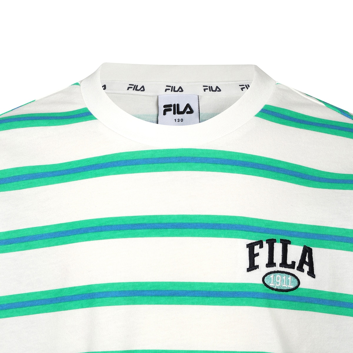 휠라 키즈 스트라이프 티셔츠 - 그린, 165