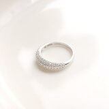 캐보네 다이아몬드 반지 - 화이트 골드