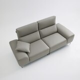 UND NA17 전체 천연 이태리 슈렁큰통가죽 3인 소파 - 미스티그레이