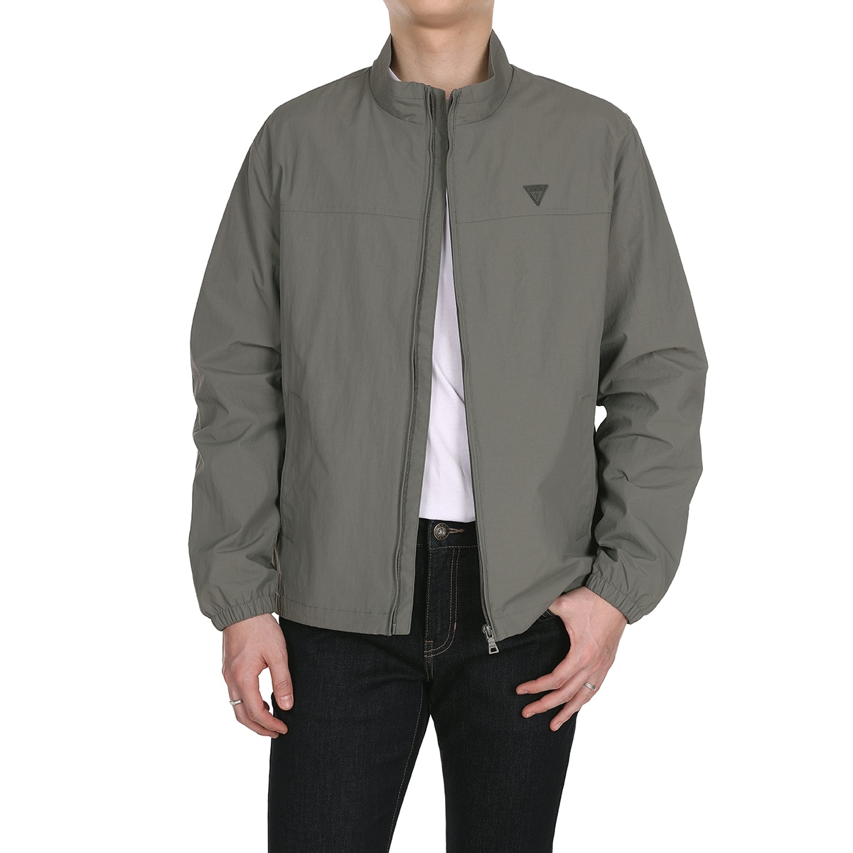 게스 남성 라이트 재킷 - 카키, XL