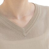 보니스팍스 여성 브이넥 풀오버 니트 - 베이지, L