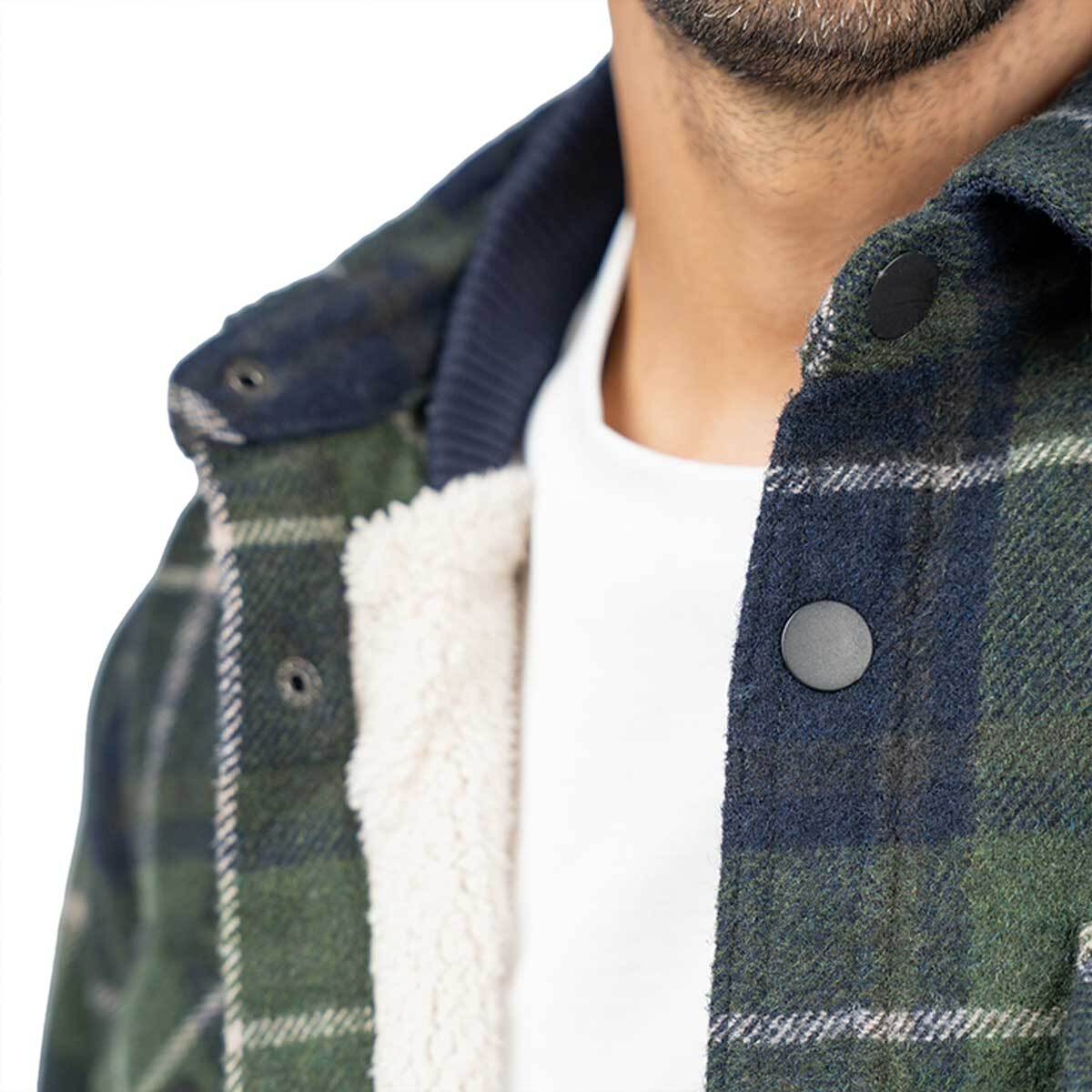 Jachs Men's Wool Blended Shirts Jacket - Green Jachs Men's Wool Blended Shirts Jacket - Green