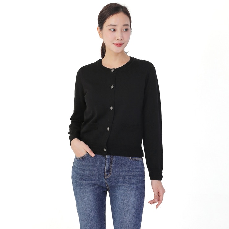 베네뜨 여성 울혼방 가디건