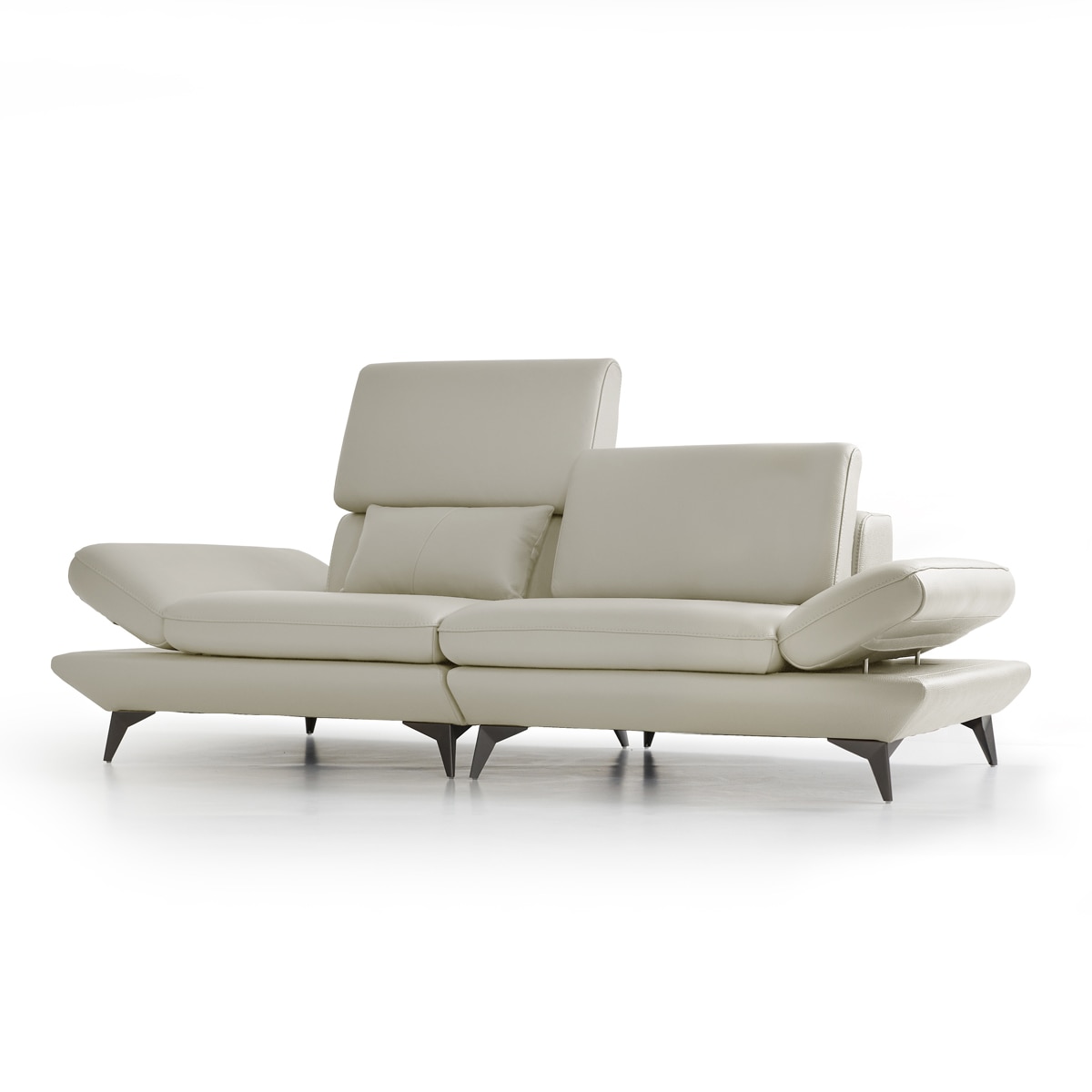 UND 에디션 NA6 천연 통가죽 소파 3인 - 크림