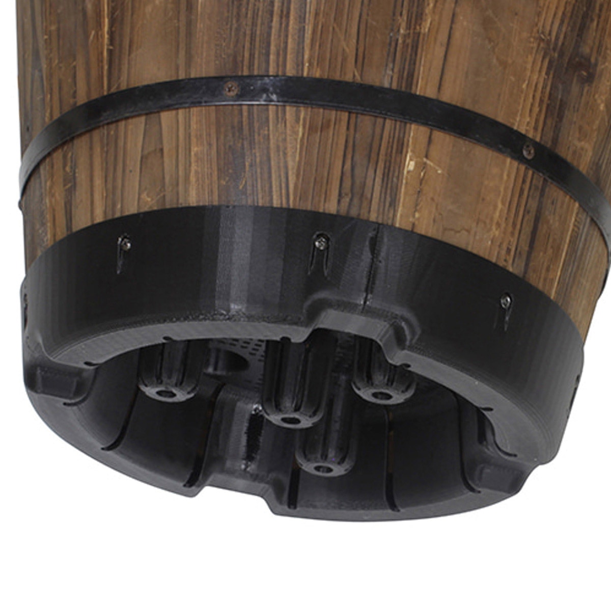 우드 배럴 플랜터, 브라운 우드 배럴 플랜터, 브라운