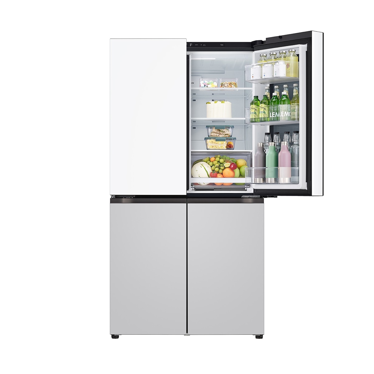 LG 오브제 노크온 냉장고 870L,메탈크림화이트&그레이
