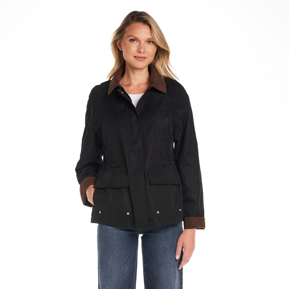 웨더프루프 여성 코듀로이 카라 재킷 - 블랙, L 웨더프루프 여성 코듀로이 카라 재킷 - 블랙, L