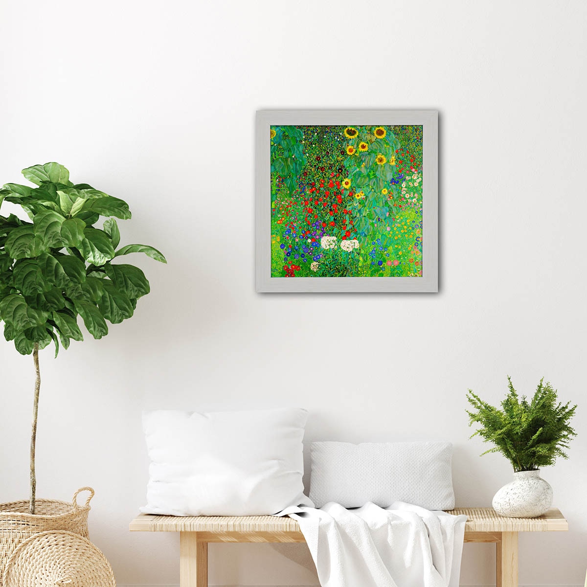 지클레 정방형 명화 47.5 x 47.5cm - 클림트, 꽃이 있는 농장정원