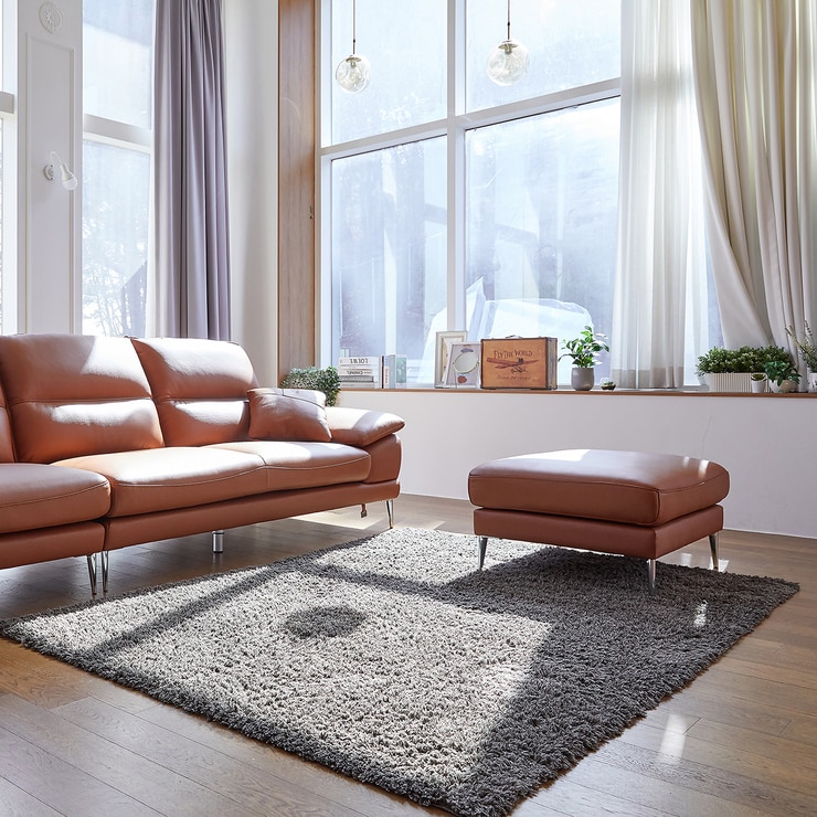 사트바 몽베르토주얼 이태리 통가죽 소파 4인＋스툴