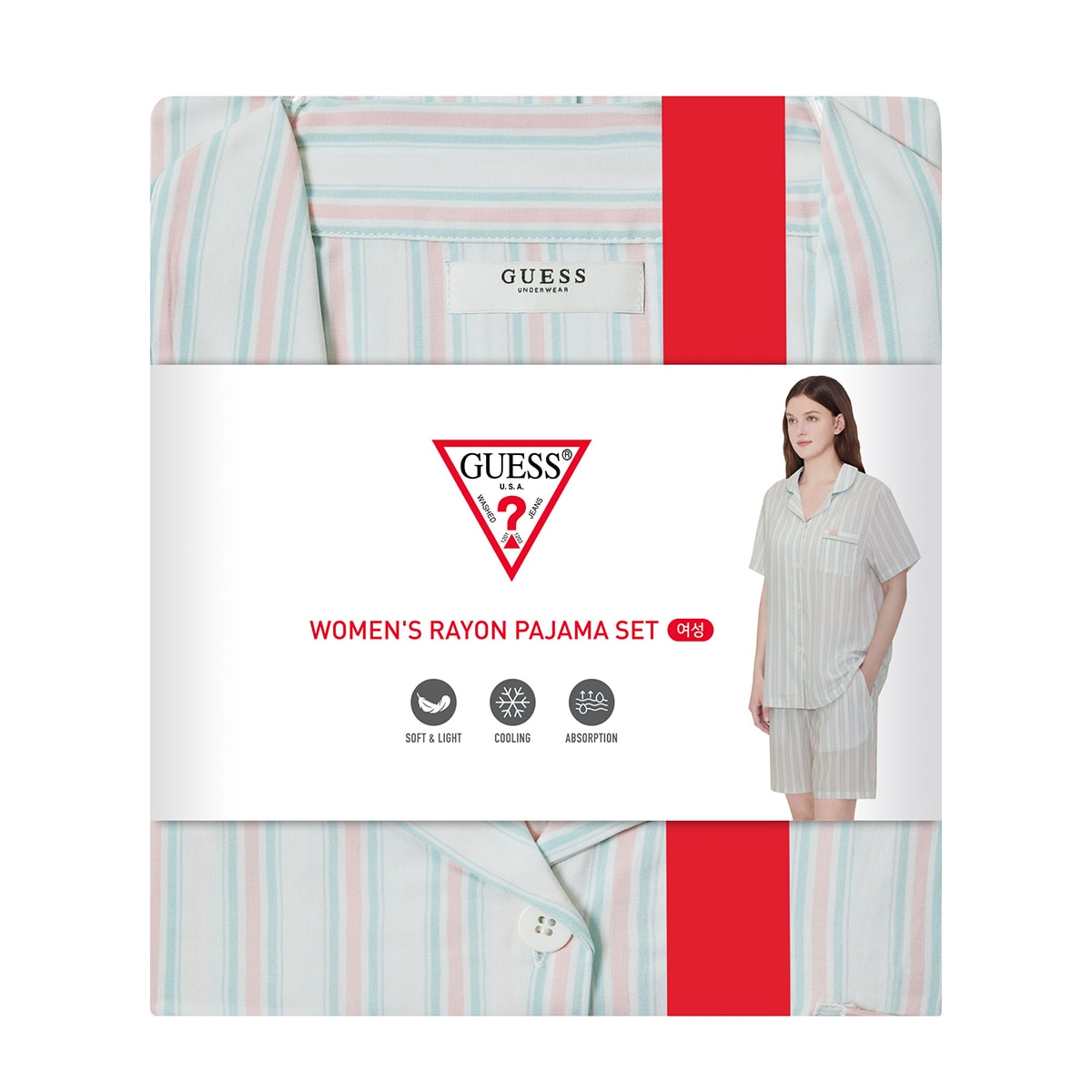 게스 여성 레이온 파자마 세트 - 아이보리