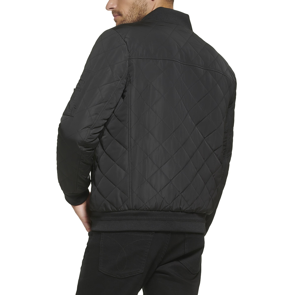 CK 남성 퀼트 보머 자켓 - 블랙