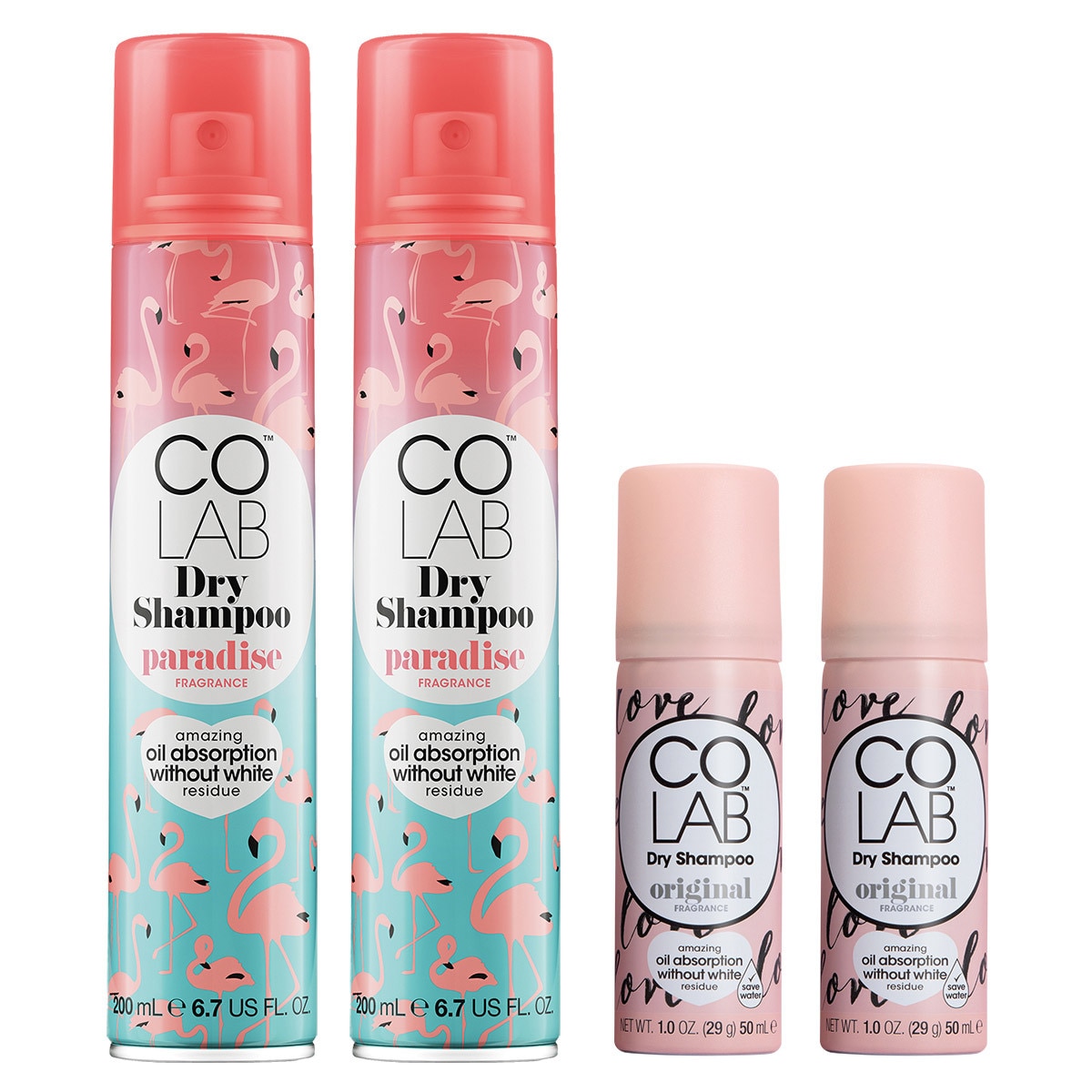 코랩 드라이 샴푸 200ml x 2개 + 50ml x 2개 - 파라다이스