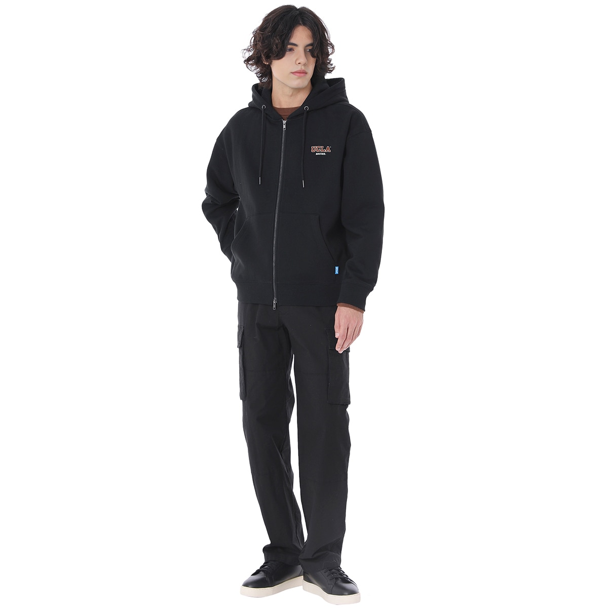 UCLA 남성 플리스 후드 집업 - 블랙, L