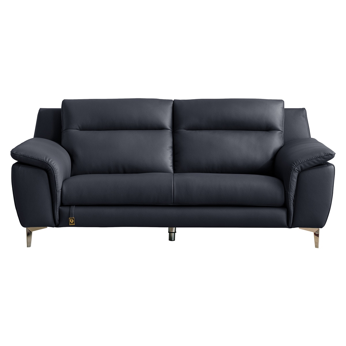 다우닝 몬트 전체 천연가죽 3인 소파 - 네이비