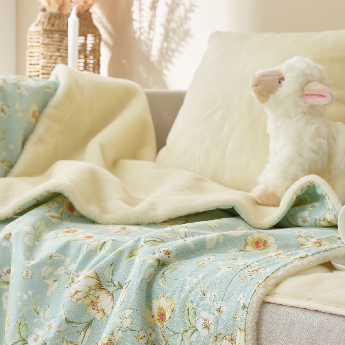 루마인 홈 파일 양모 담요 100 x 150cm - 그린 루마인 홈 파일 양모 담요 100 x 150cm - 그린