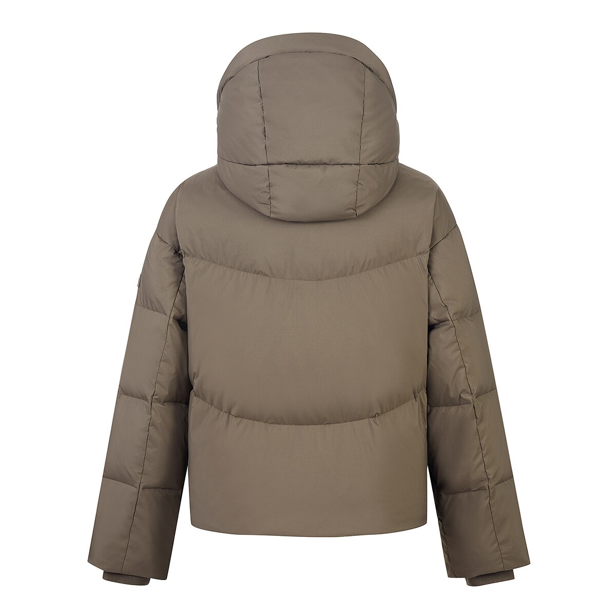 네파 여성 후드 숏 구스다운 재킷 - 브라운, M