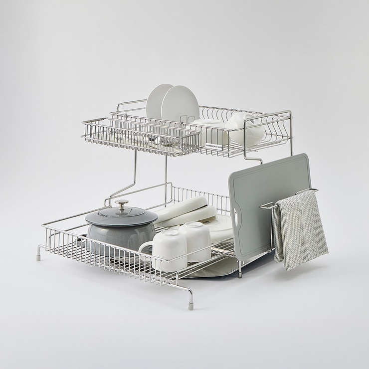 한샘 스테인리스 2단 확장형 식기 건조대