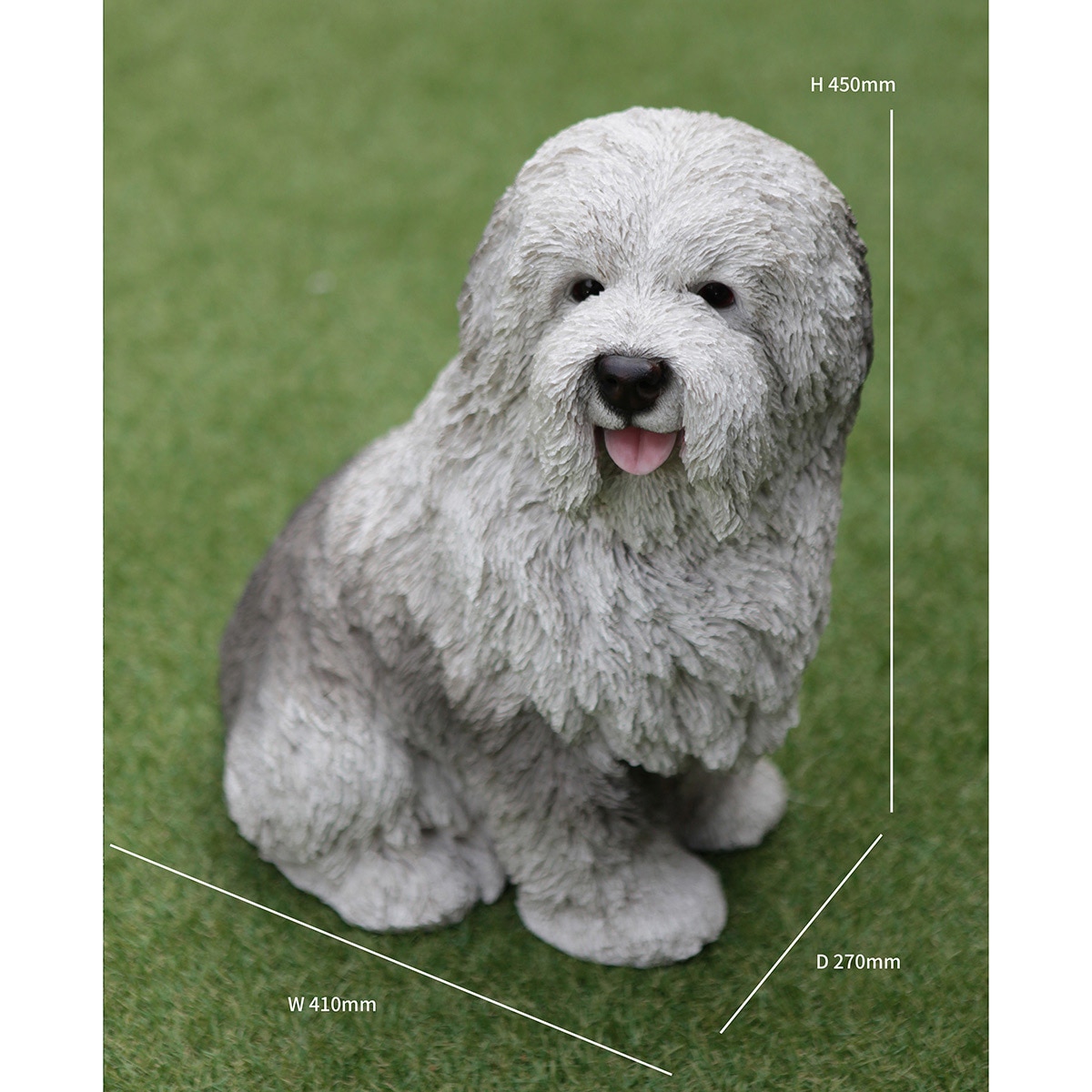 야외용 올드 잉글리시 쉽독 조각상 45cm