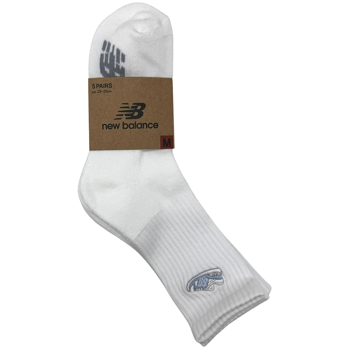 뉴발란스 성인 중목양말 5족 - 6FMIV(미디엄 아이보리)
