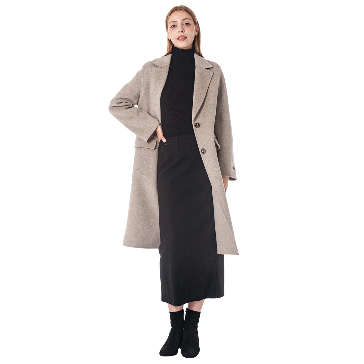 비지트 인 뉴욕 여성 캐시미어혼방 구스안감 코트 - 오트밀, M 비지트 인 뉴욕 여성 캐시미어혼방 구스안감 코트 - 오트밀, M