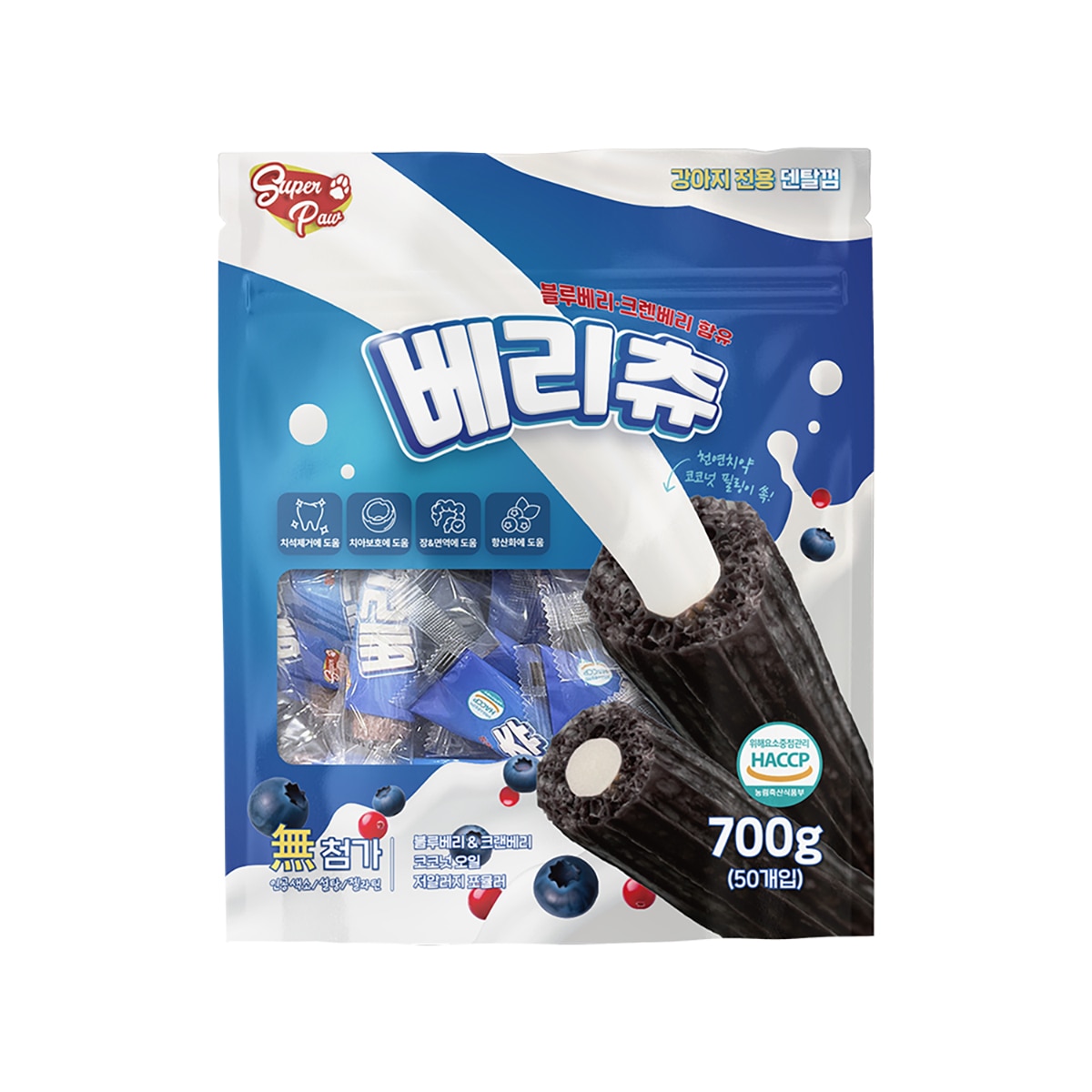 슈퍼포우 베리츄 강아지 전용 덴탈껌 14g x 50