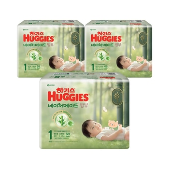 하기스 네이처메이드 밤부 밴드 공용 1단계 68 x 3