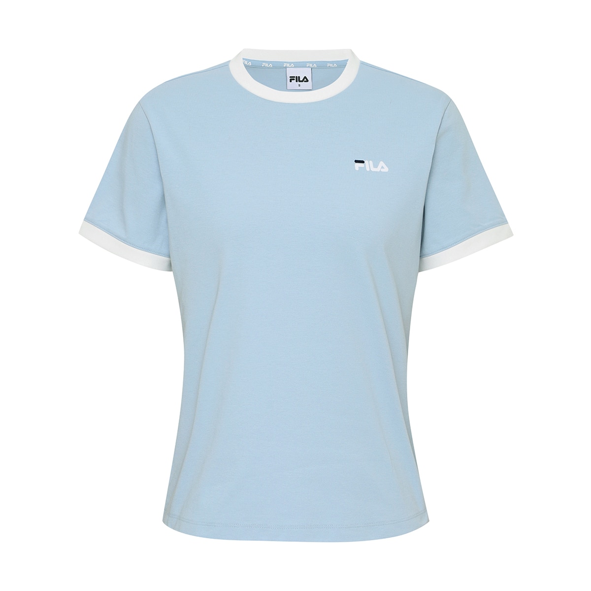 휠라 여성 링거 티셔츠 - 라이트 블루, L