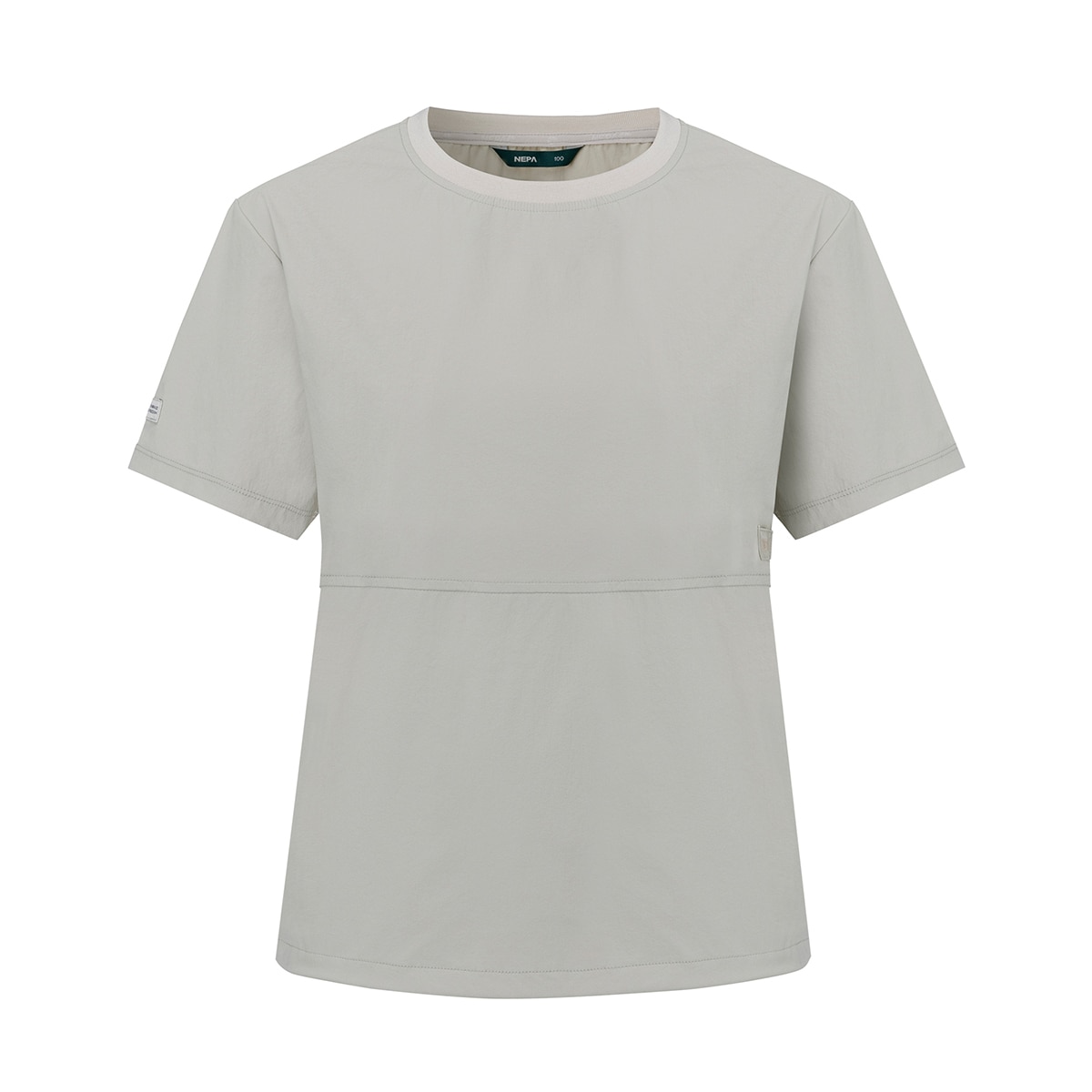 네파 여성 우븐 반소매 티셔츠 - 라이트 베이지