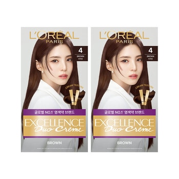 로레알 엑셀랑스 듀오크림 4호 브라운 2PK