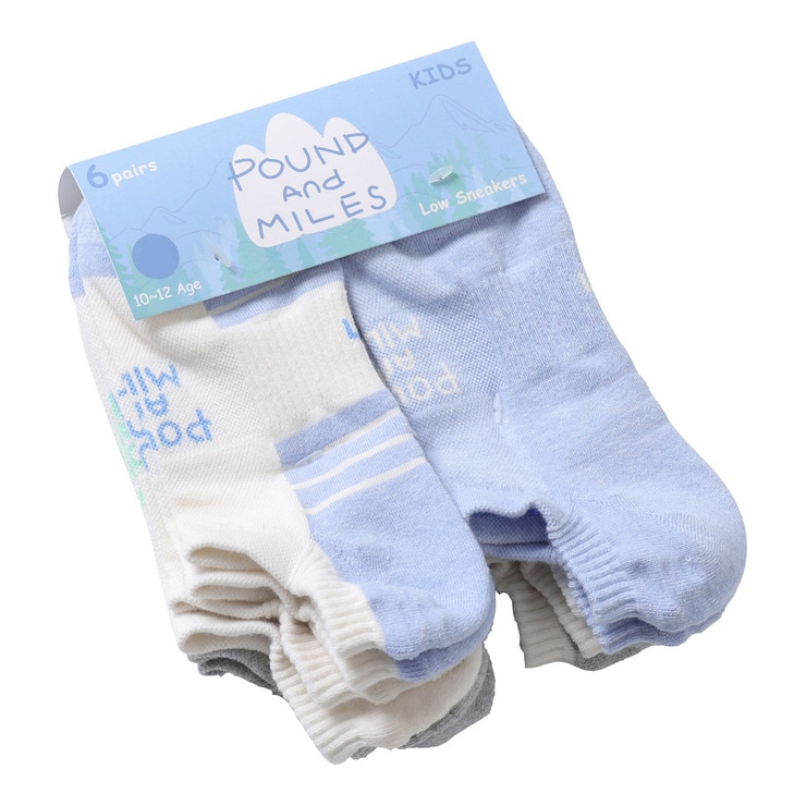 Pound & Miles 아동 스니커즈 양말 6족 - 남아, S 160-180mm