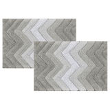 Riviera Home 쉐브론 옴브레 욕실 매트 2P - 라이트그레이